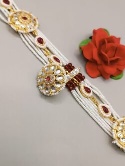 rajeshthani rakhdi maharoon & white  color